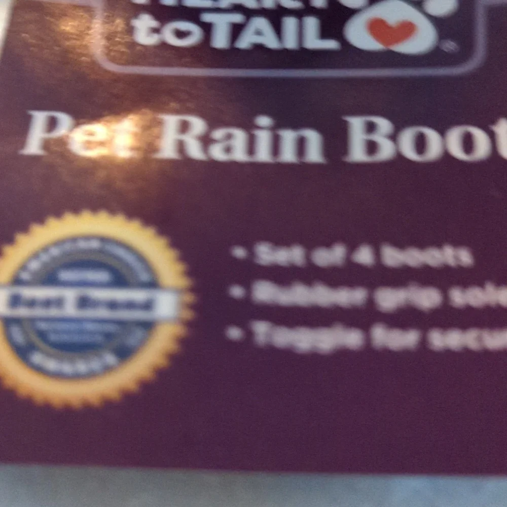 Heart to Tail Pet Rain Boots L. 3 1/4